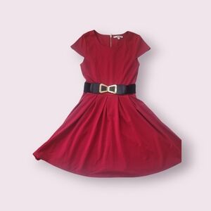Papaya Red Midi Dress